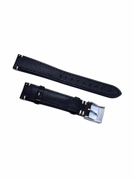 RDX Global Fashion Quick Release Cordovan Leather Watch Strap | Size: 20 mm | Colour: Black