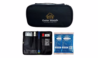 Outer Woods Insulated Insulin Cooler Bag | 6+ Hours Cooling | Compact Size | 2 x 100ml Ice Gel Packs Included