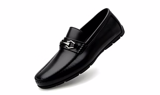 WUGO Men's Black Casual Slip-On Loafers | Comfortable Driving & Daily Wear Shoes | Faux Leather | UK 10