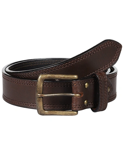 Leather Belt Brown with 2 Line Tone in Tone Show Stitch-AMA-B5151-BROWN-30