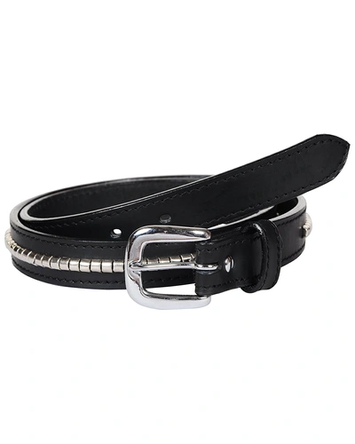 Leather Belt Black with Silver Conchores Decoration-AMA-B15.23S-28
