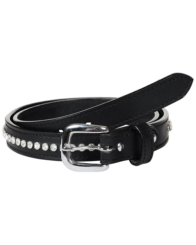 Leather Belt Black with Crystal Stones Decoration-AMA-B16.23S-32