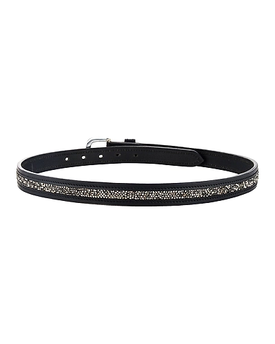 Leather Belt Black with Metallic color rock Stones Decoration-40&quot;-2