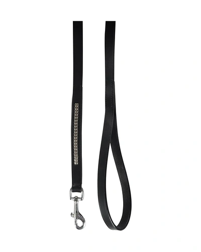 Leather Dog Lead Black 1.2Mtr Silver Conchores Decorated-1.2MTR-1