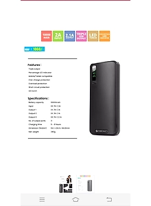 Zebronics  10000 mAh Power Bank (ZEB -MC10000PD) With 1 Year Brand Warranty.