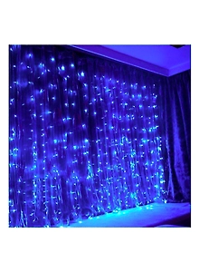 Water Fall Mode LED Curtain String Lights Blue - Decorative light for Valentine Wedding