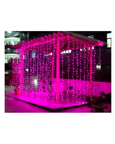 Water Fall Mode LED Curtain String Lights Pink  - Decorative light for Valentine Wedding-PICURLEDLIG