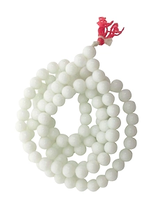 Safed Hakik Mala / White Agate (108+1) Beads For Chanting & Wearing