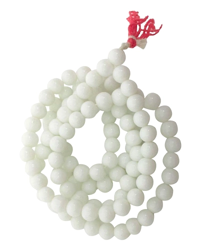 Safed Hakik Mala / White Agate (108+1) Beads For Chanting &amp; Wearing-WHHAKIK MALA