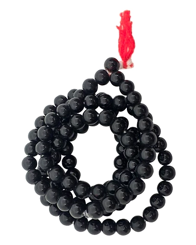 Kali Hakik Mala / Black Agate (108+1) Beads Rosary For Chanting &amp; Wearing-BLHAKIKMALA