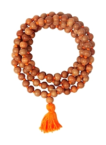 Chandan Mala/Sandal Wood(108+1) Beads Rosary for Chanting and Wearing
