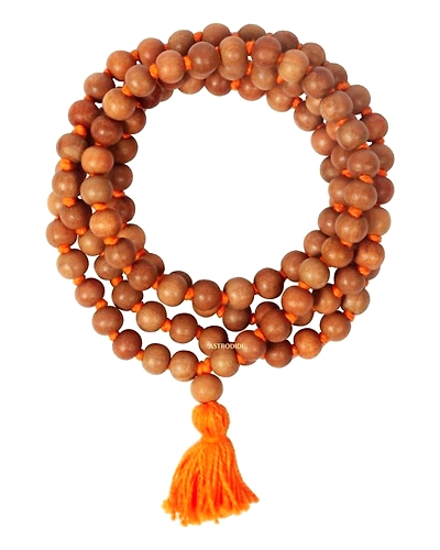 Chandan Mala/Sandal Wood(108+1) Beads Rosary for Chanting and Wearing-CHANDANMALA