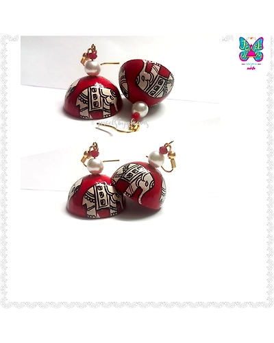 maroon clay kalamkari-claym
