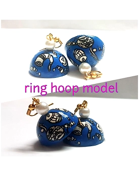 kalamkari blue jhumka