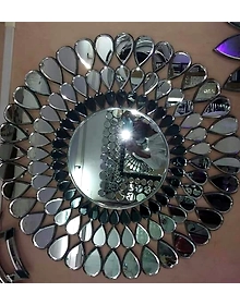 Round Cut Glass Mirror
