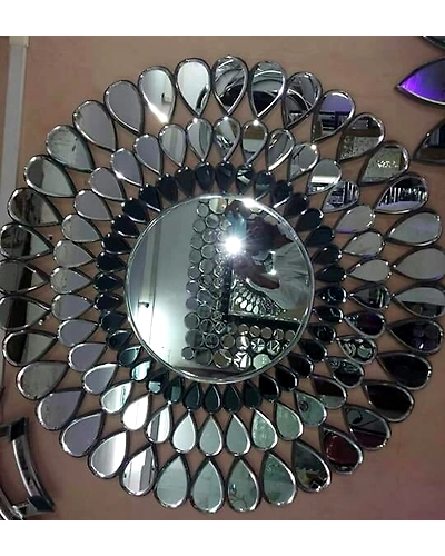 Round Cut Glass Mirror-WA0105