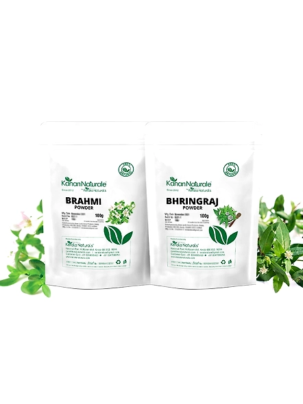 Bhringraj Powder 100 gm + Brahmi Powder 100 gm-KN036