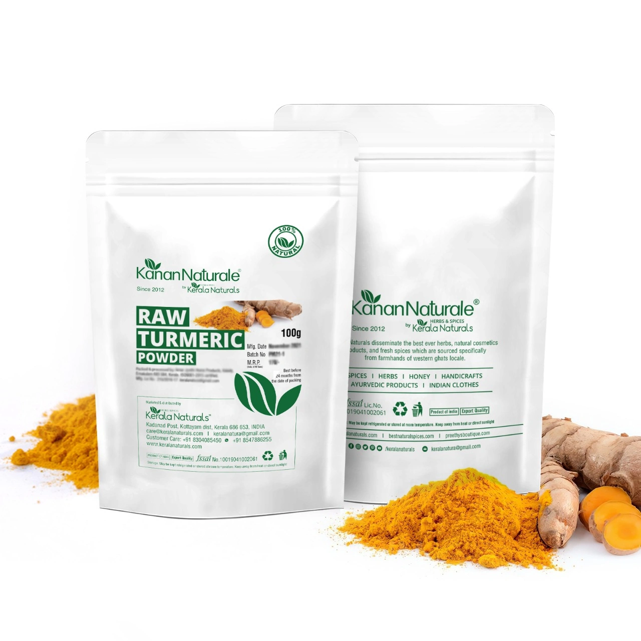 Kanan Naturale Raw Turmeric Powder 200 gm ( 100 gm x 2 Packs )-2