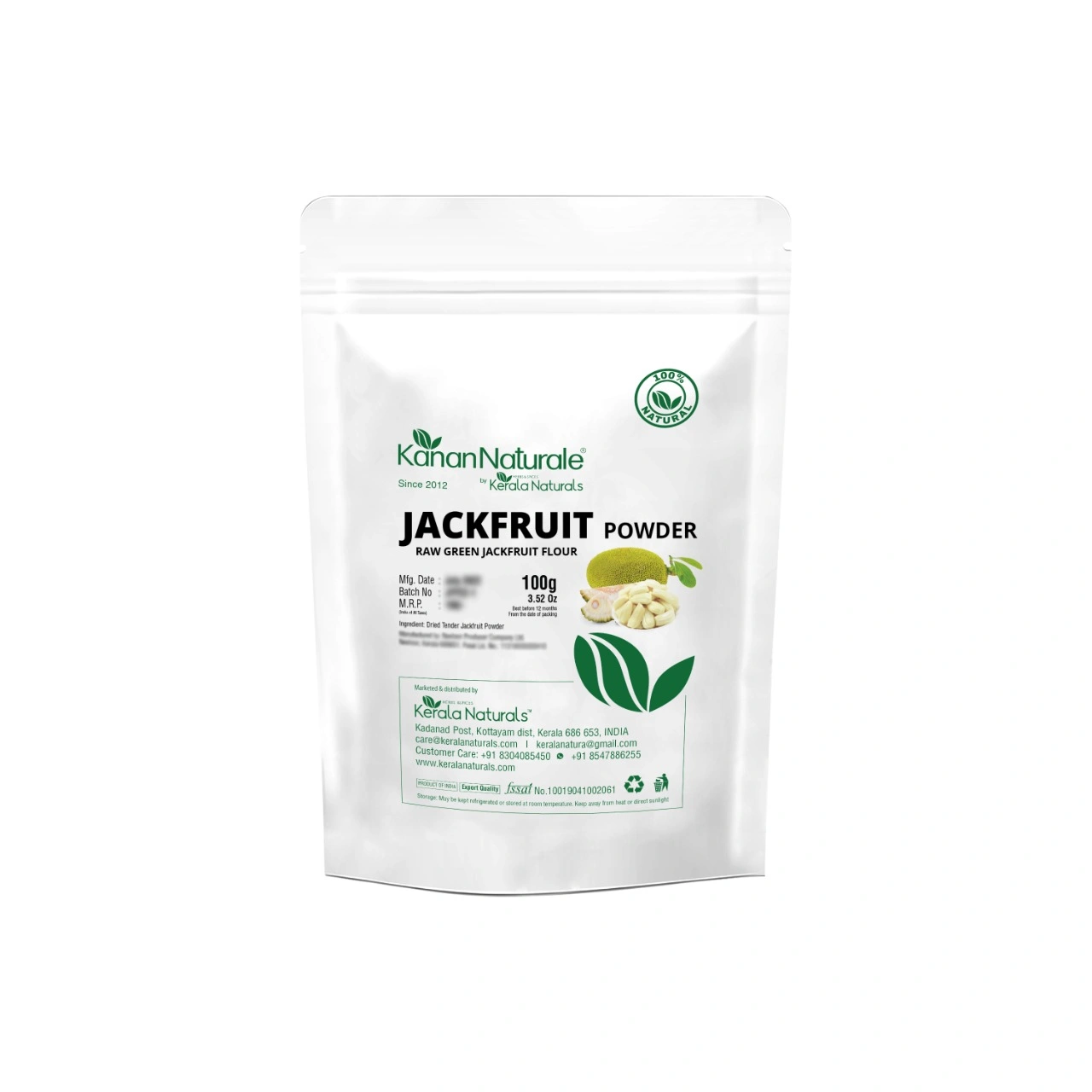 Kanan Naturale Jackfruit Powder / Raw Green Jackfruit Flour -200 gm ( 100 gm x 2 Packs )-11467076