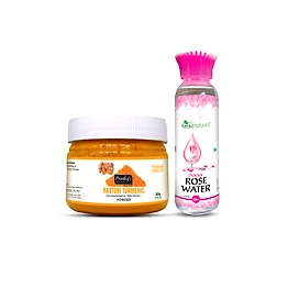 Combo of Kasturi Turmeric (Curcuma Aromatica) (Wild Turmeric ) Powder + Rose Water100 ml