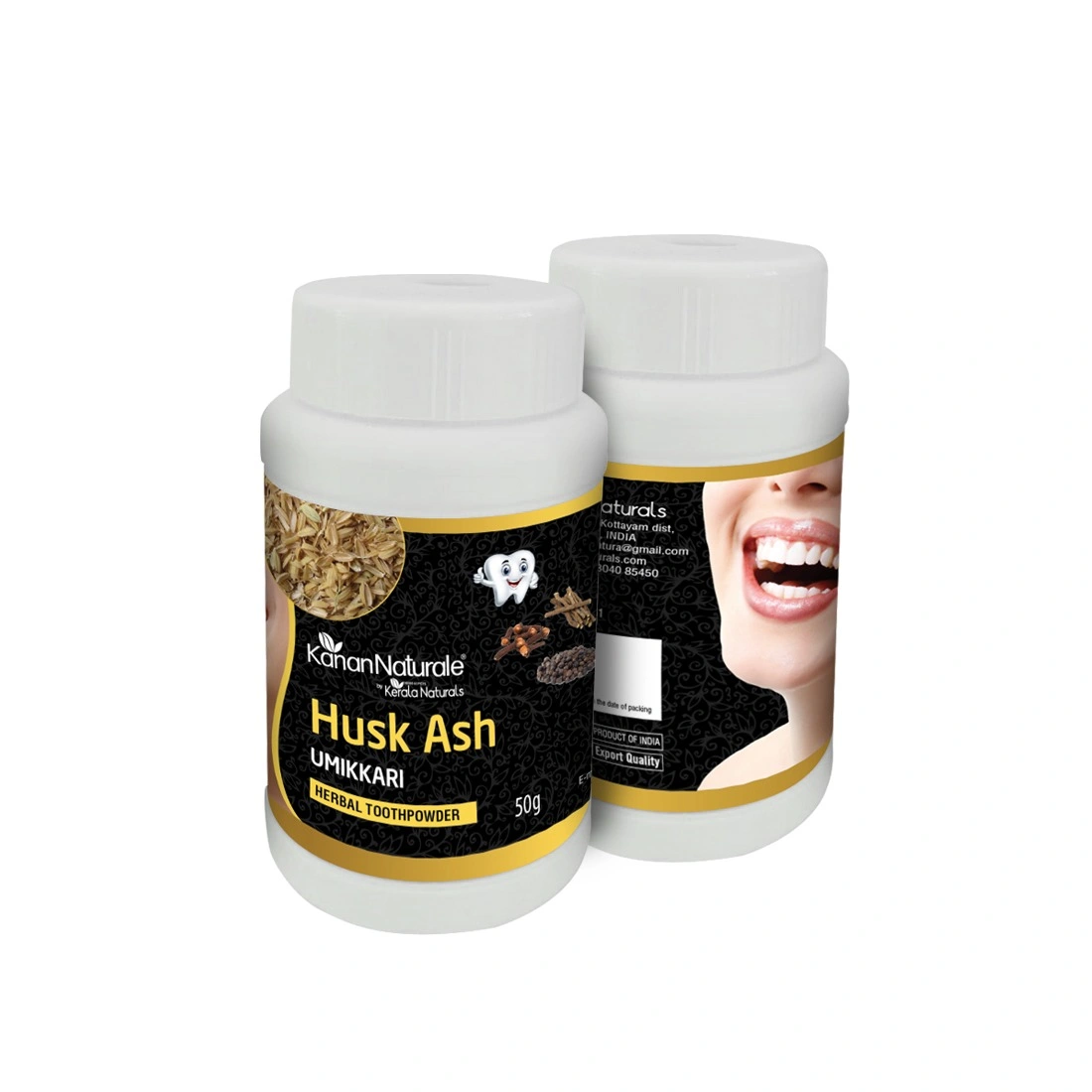 Kerala Naturals Husk Ash - Herbal Tooth Powder 50gm-KN40HUSK