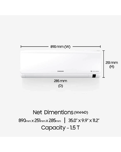 Samsung 1.5 Ton 3 Star BEE Rating 2018 Inverter AC - White-1