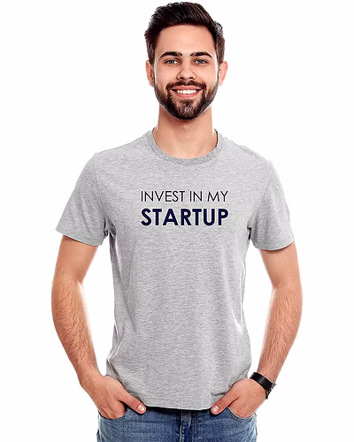 Wannaink Invest in My Startup Men T-shirt (Grey, X-Large)-WI-GYXL-RNT-137
