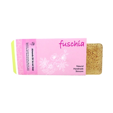 Fuschia - Almond Oil Scrub Natural Handmade Herbal Soap-Almonds Oil Scrub