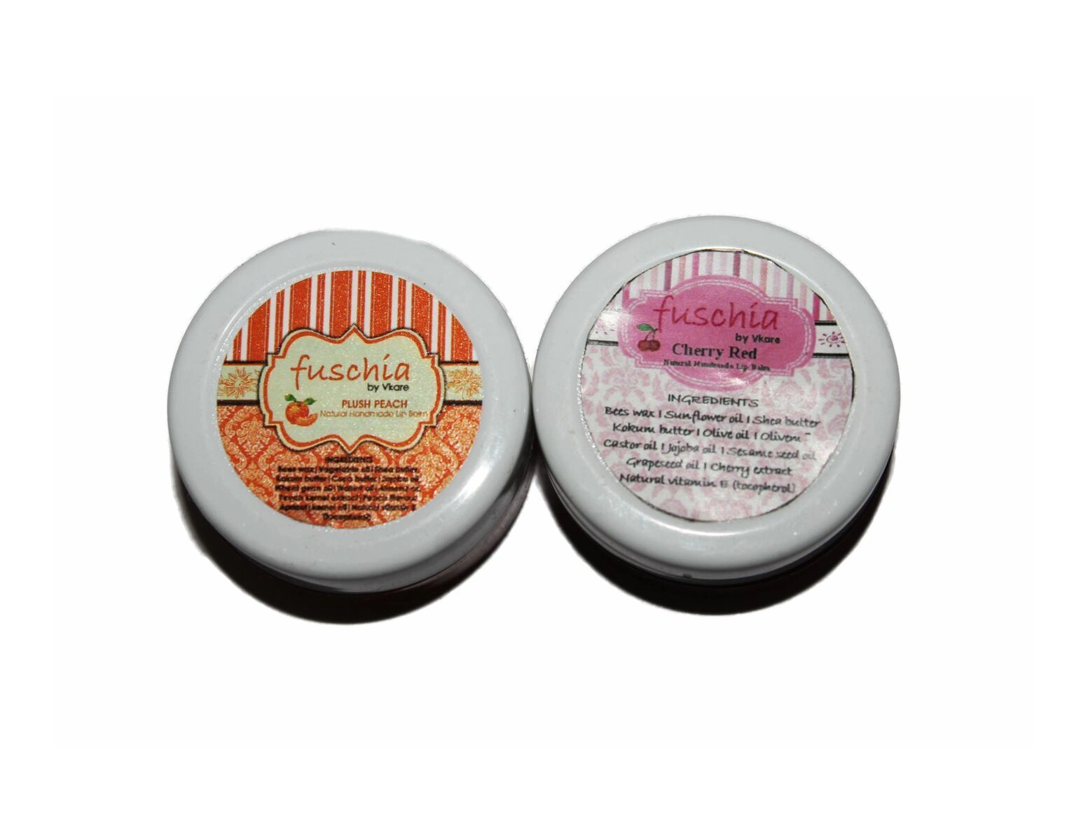 Fuschia â€“ Cherry Red &amp; Peach Lip Balm Combo-CherryRed&Peach