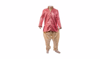 ETHNI KS NEU - RON  Kurta & Pyjama Set- Pink and Gold