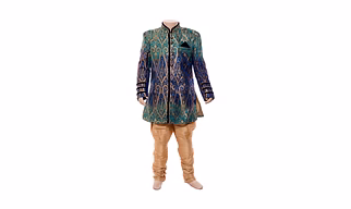 ETHNI KS NEU - RON  Kurta & Pyjama Set- Light Blue & Beige