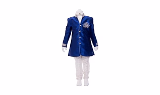 ETHNI KS NEU - RON  Kurta with Patiyala Pants Set: Blue and White