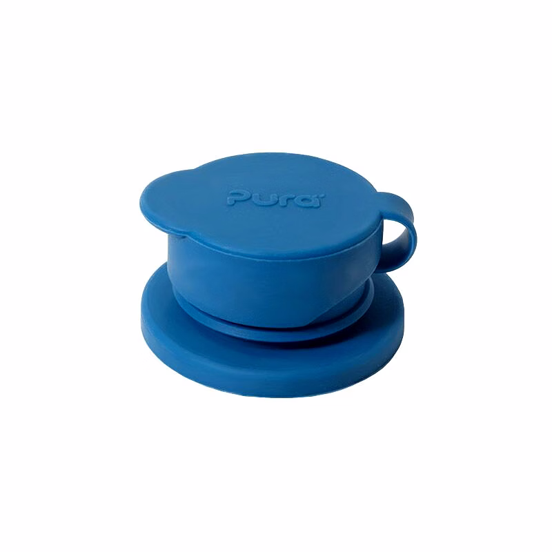 Pura Kiki Big Mouth Silicone Sport Top Steel Blue 100% Plastic Free & Non-Toxic image 1