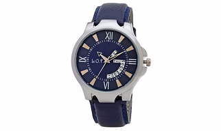 LOF BLue Round Dial Leather Strap Men's Multi function Analog watch - LW2005