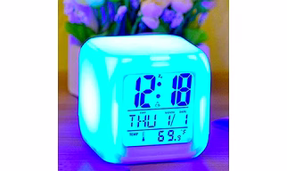 Globex Colour Changing LED Digital Alarm Clock Table Watch with Date, Time, Temperature for Office Bedroom (Multicolour)