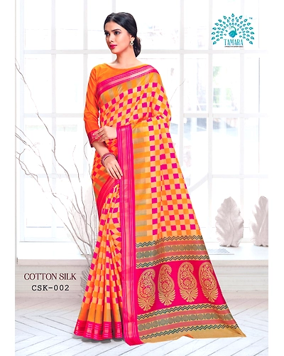 Tamara Cotton Silk Saree  (CSK - 002)-CSK - 002