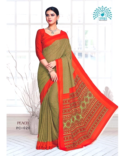 Tamara Peach Saree (PC - 020)-PC - 020