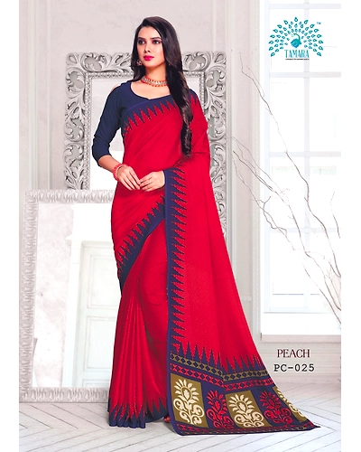 Tamara Peach Saree (PC - 025)-PC - 025
