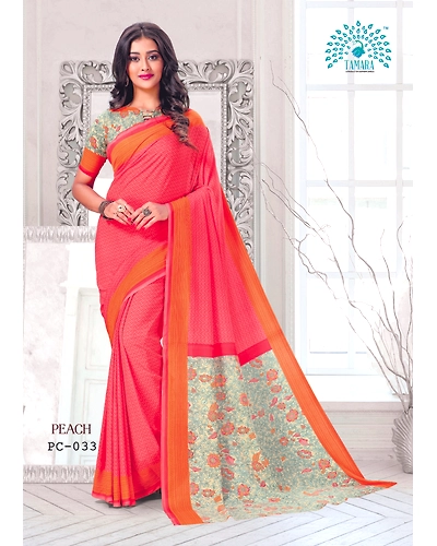 Tamara Peach Saree (PC - 033)-PC - 033