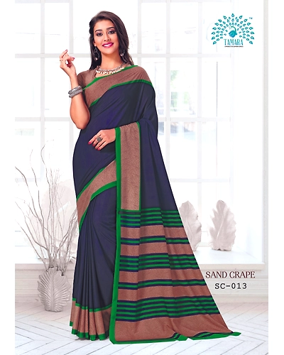 Tamara Sand Crape Saree (SC - 013)-SC - 013