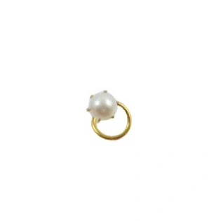 Vinayak REAL PEARLS Gold Nose Stud (3 mm)