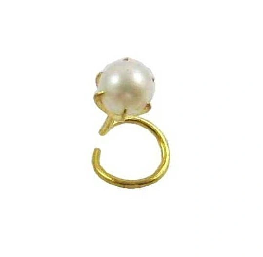 Vinayak REAL PEARLS Gold Nose Stud (2.5 mm)-gnp25pearl