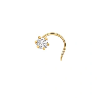 Vinayak Cubic Zirconia Gold Nose Stud(2mm)