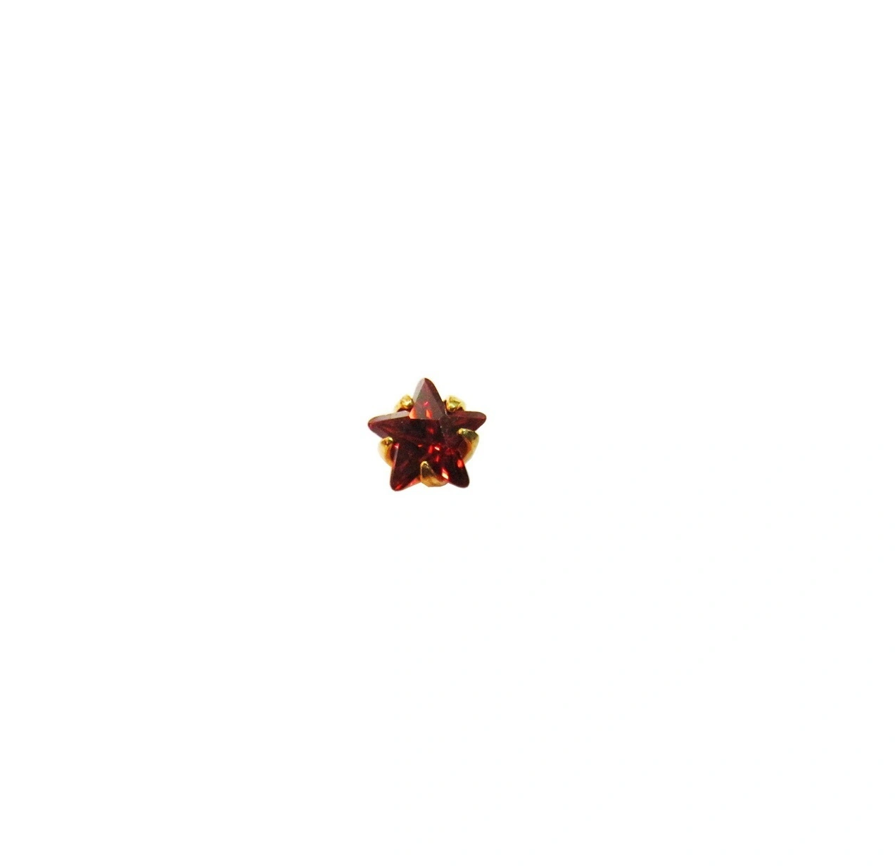 VINAYAK STAR GARNET GOLD NOSE STUD (5 MM)-1