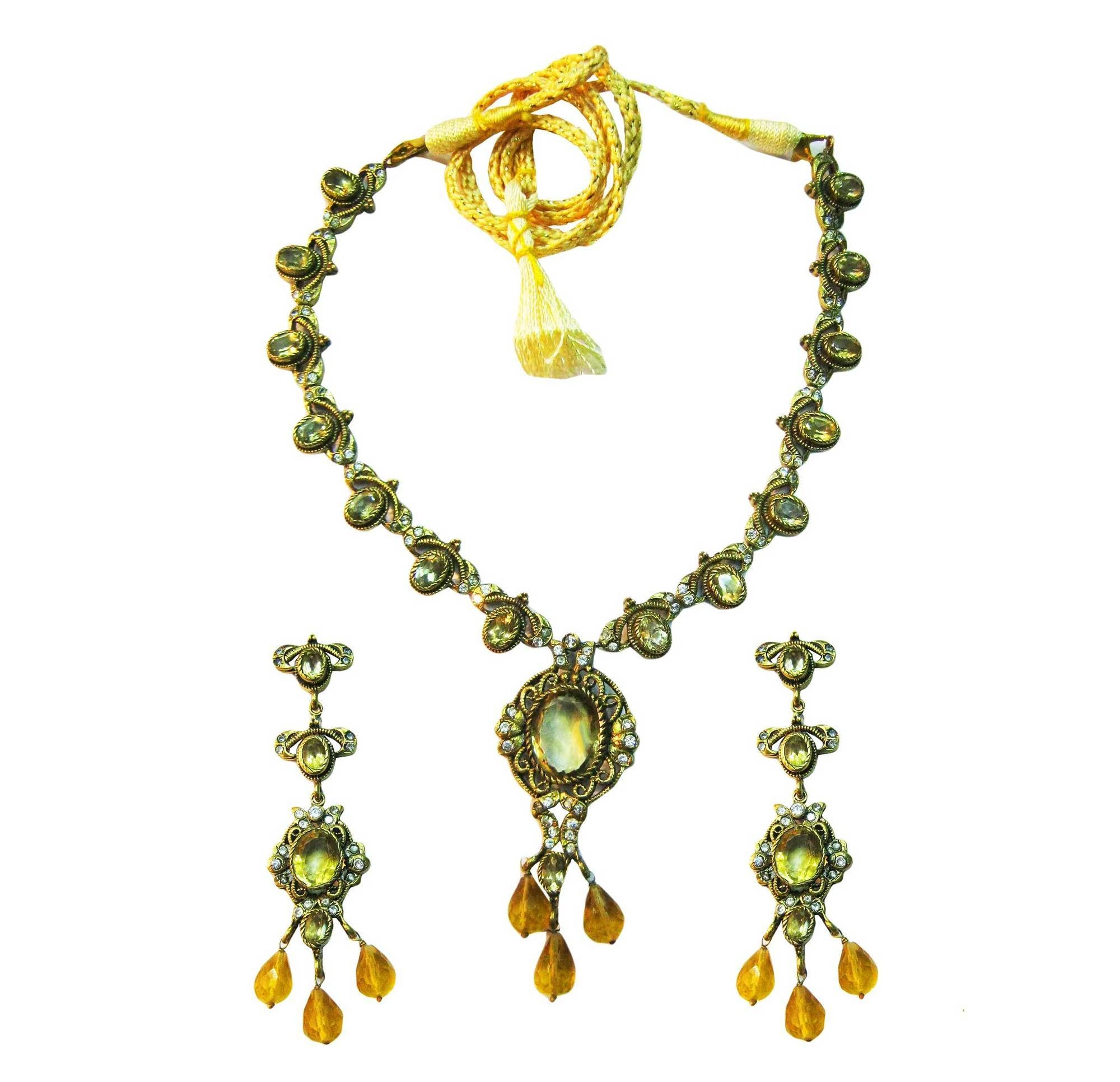 Vinayak Victorian necklace set(Citrin )-nsvic75