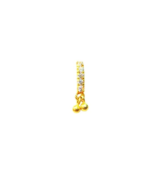 Vinayak american diamond Gold Nose Stud (ball)-1