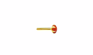 Vinayak REAL CORAL Gold Nose Stud (3 mm)