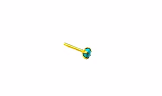Vinayak REAL TURQUOISE Gold Nose Stud (3 mm)