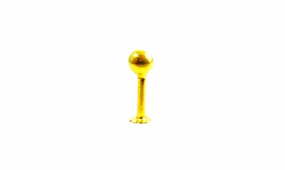 Vinayak Gold Nose Stud beautiful plain ball design(2 mm)