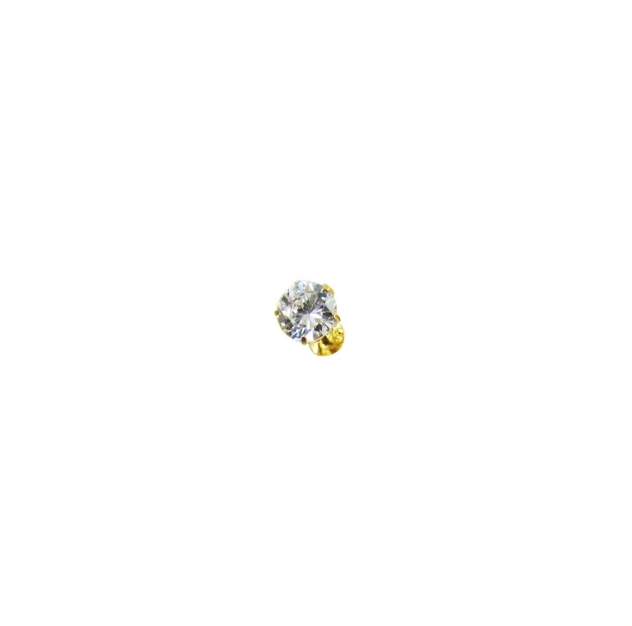 Vinayak soliteire Cubic Zirconia Gold Nose Stud collections-2.5mm-1